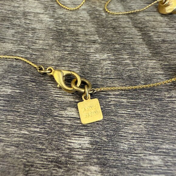 NWT Anne Klein Gold-Tone Necklace With Textured Beads & Lobster Clasp Closure - Picture 5 of 7